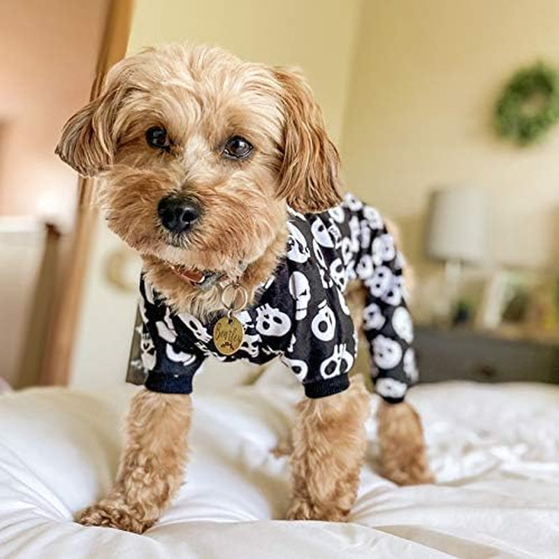 Halloween Skull Pajamas for Dogs & Cats – Cozy Skeleton Print Pet Jumpsuit