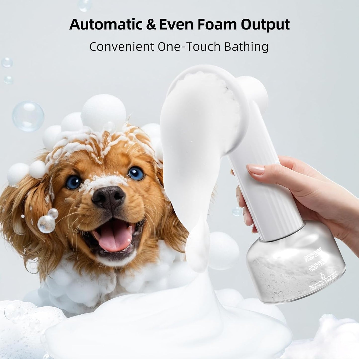 Automatic Pet Bath Brush – Rechargeable Waterproof Dog Scrubber with Soft Silicone, One-Button Deep Cleaning for Short & Long Hair Pets