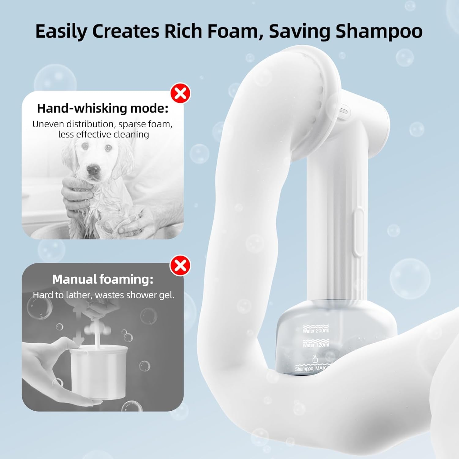 Automatic Pet Bath Brush – Rechargeable Waterproof Dog Scrubber with Soft Silicone, One-Button Deep Cleaning for Short & Long Hair Pets
