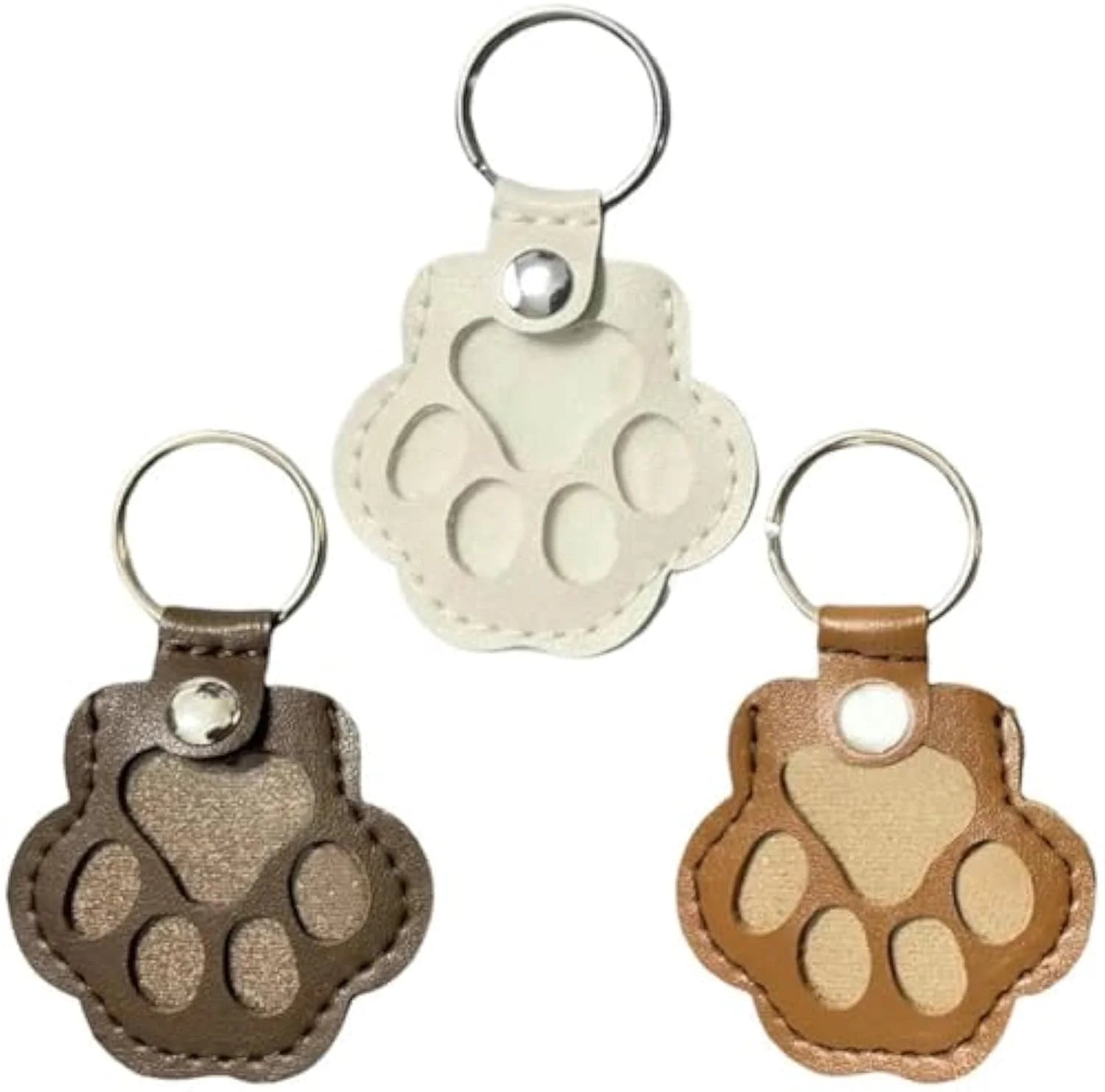 3 Pcs Pet Hair Storage Keychain, Cat Paw Shaped Keychain, Pet Memorial Gift Keyring, Handmade Key Holder for Collecting Cat and Dog Hair