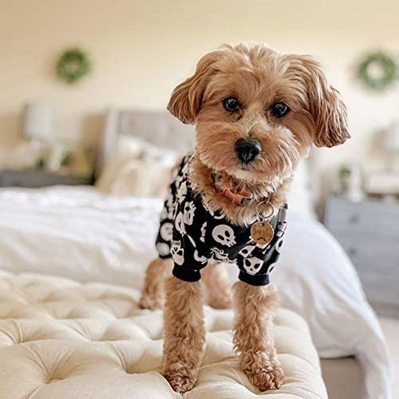 Halloween Skull Pajamas for Dogs & Cats – Cozy Skeleton Print Pet Jumpsuit