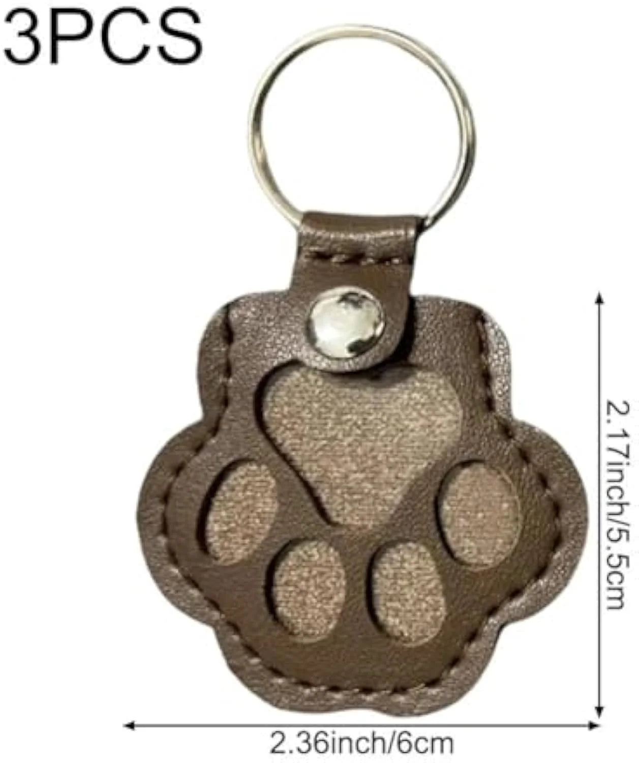 3 Pcs Pet Hair Storage Keychain, Cat Paw Shaped Keychain, Pet Memorial Gift Keyring, Handmade Key Holder for Collecting Cat and Dog Hair