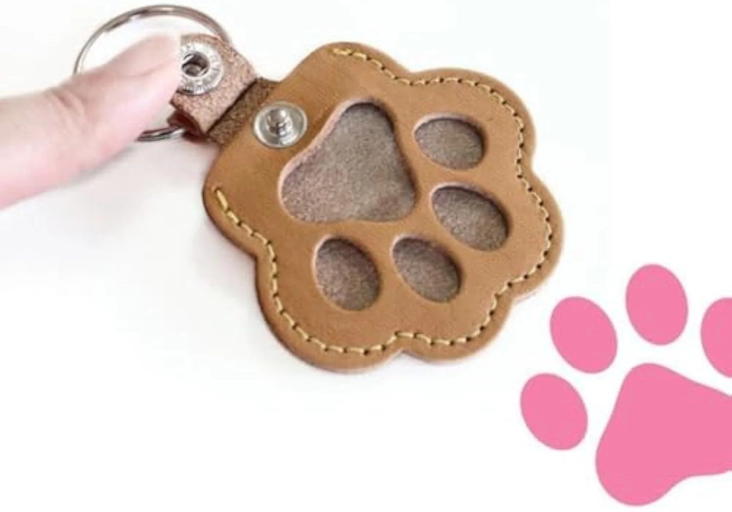 3 Pcs Pet Hair Storage Keychain, Cat Paw Shaped Keychain, Pet Memorial Gift Keyring, Handmade Key Holder for Collecting Cat and Dog Hair